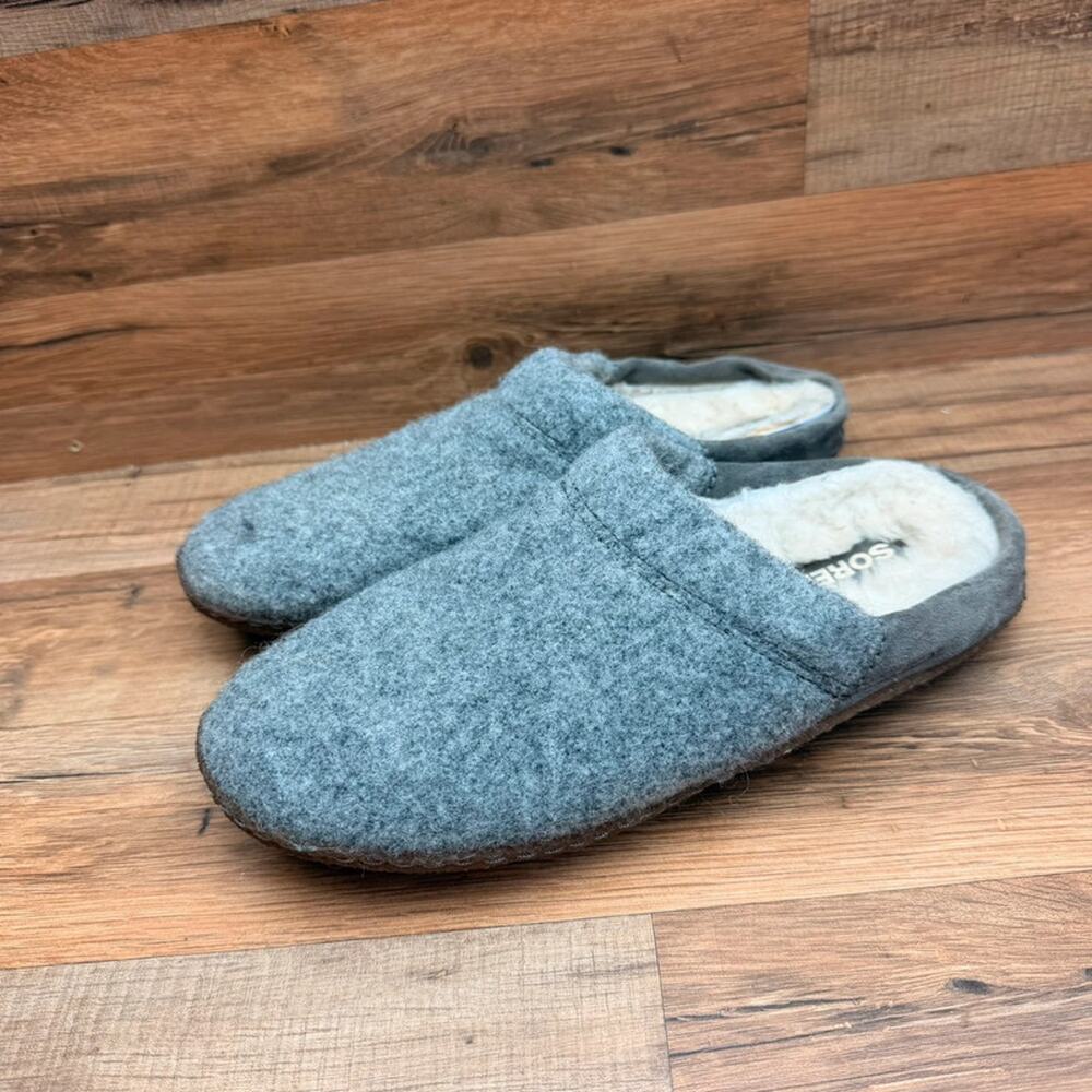Sorel Mule Shoes Wo's size 9 Nakiska Scuff Slipper Faux Fur Lined Casual Slip On